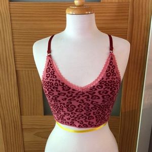 Pink leopard print cami top